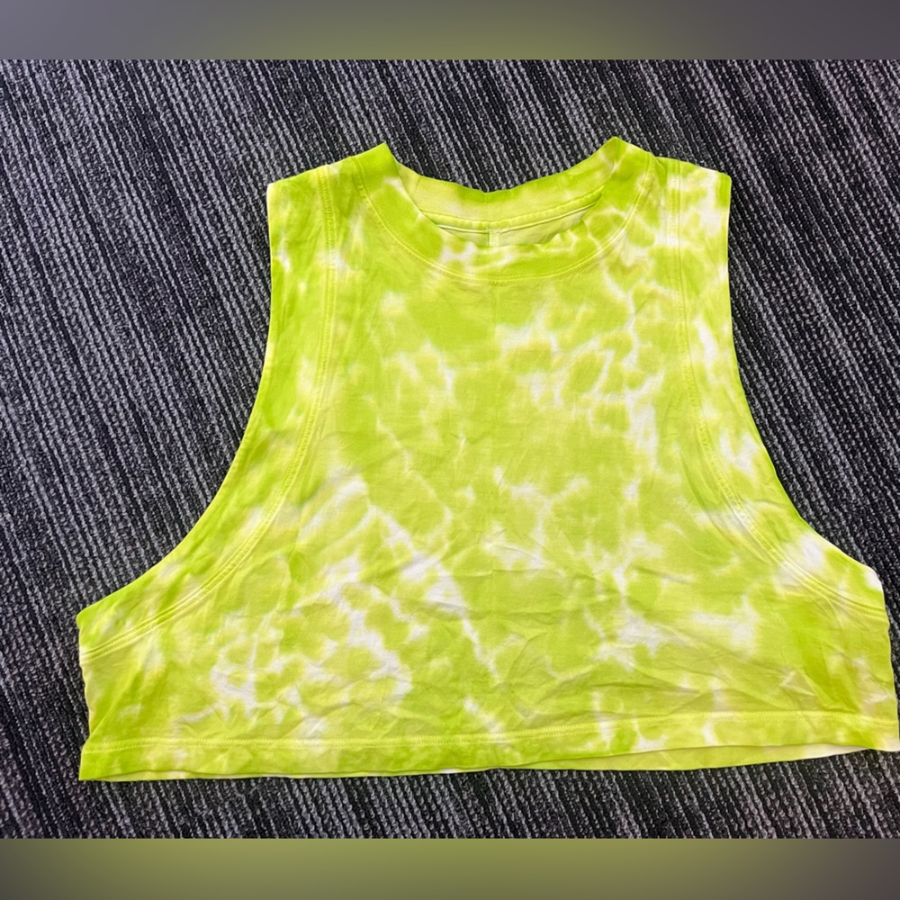 Lululemon All Yours Cropped Neon Tank